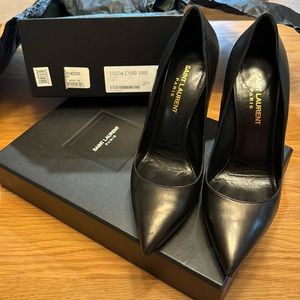 Saint Laurent seta calf Nero heels. Paris p 105 pump